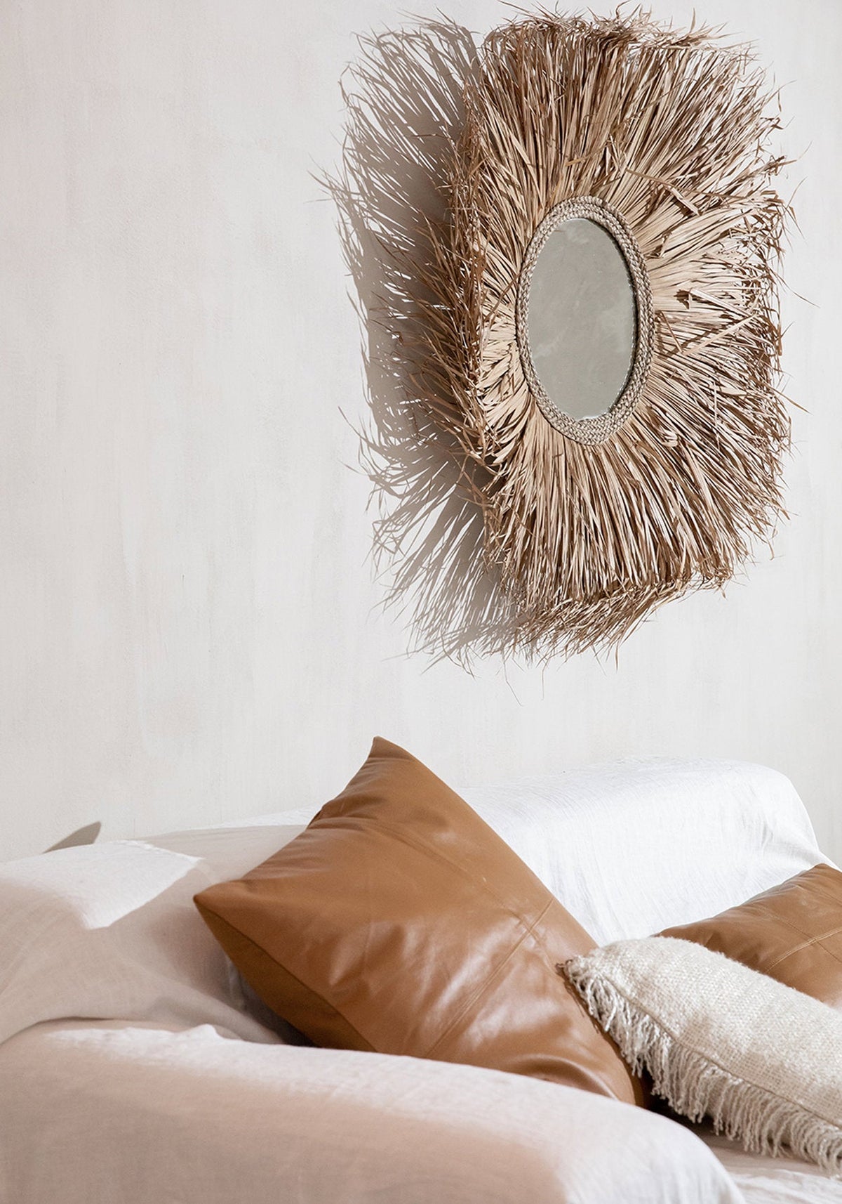 Bazar Bizar Housse de coussin En Cuir Four Panel Camel 40 x 40 cm