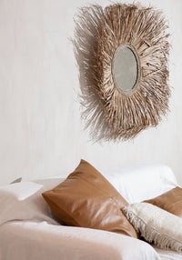 Bazar Bizar Housse de coussin En Cuir Four Panel Camel 60 x 60 cm
