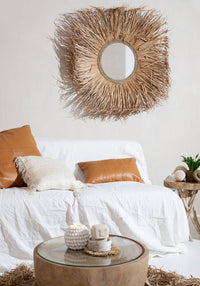 Bazar Bizar Housse de coussin En Cuir Four Panel Camel 60 x 60 cm