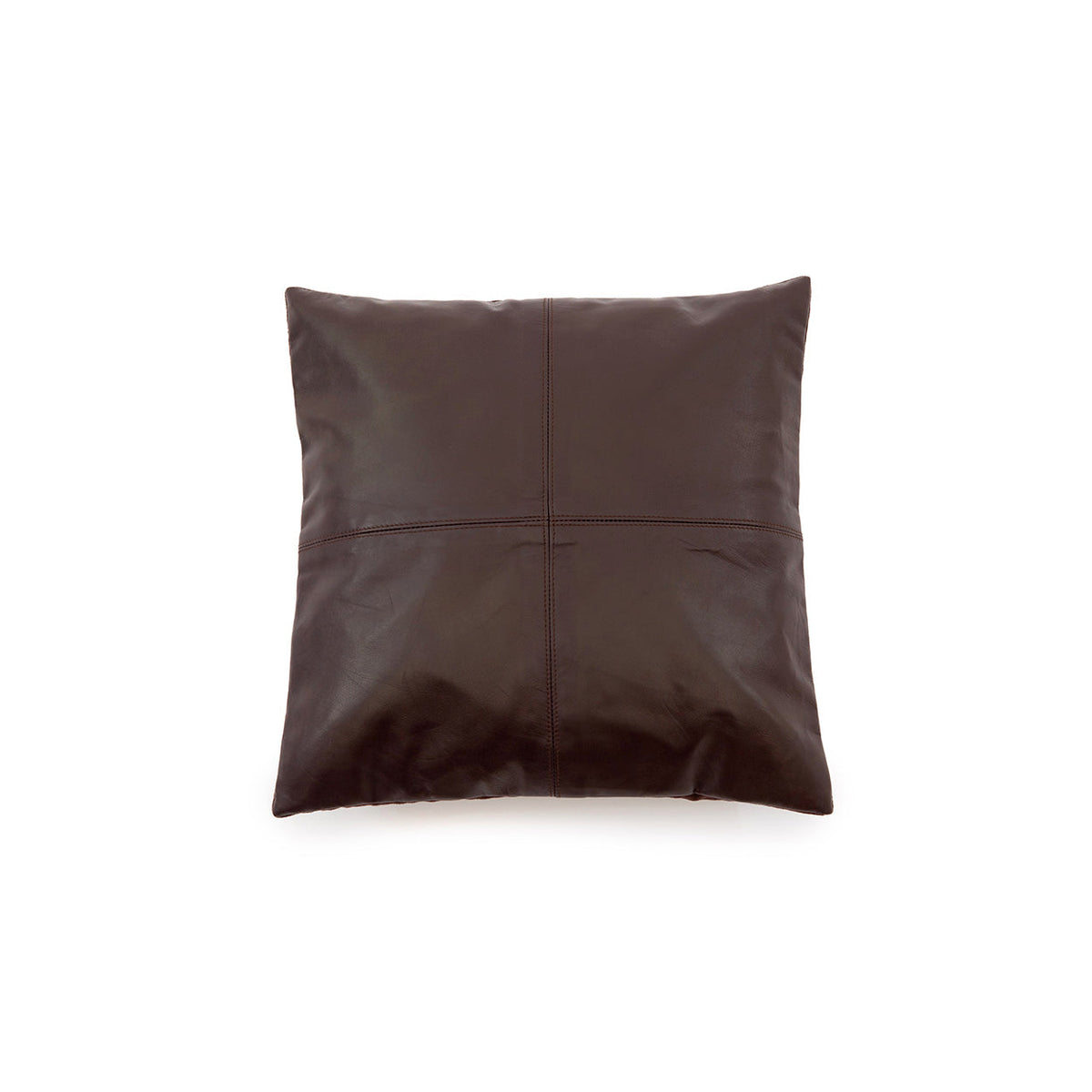 Bazar Bizar Housse de coussin En Cuir Four Panel Brun chocolat 40 x 40 cm
