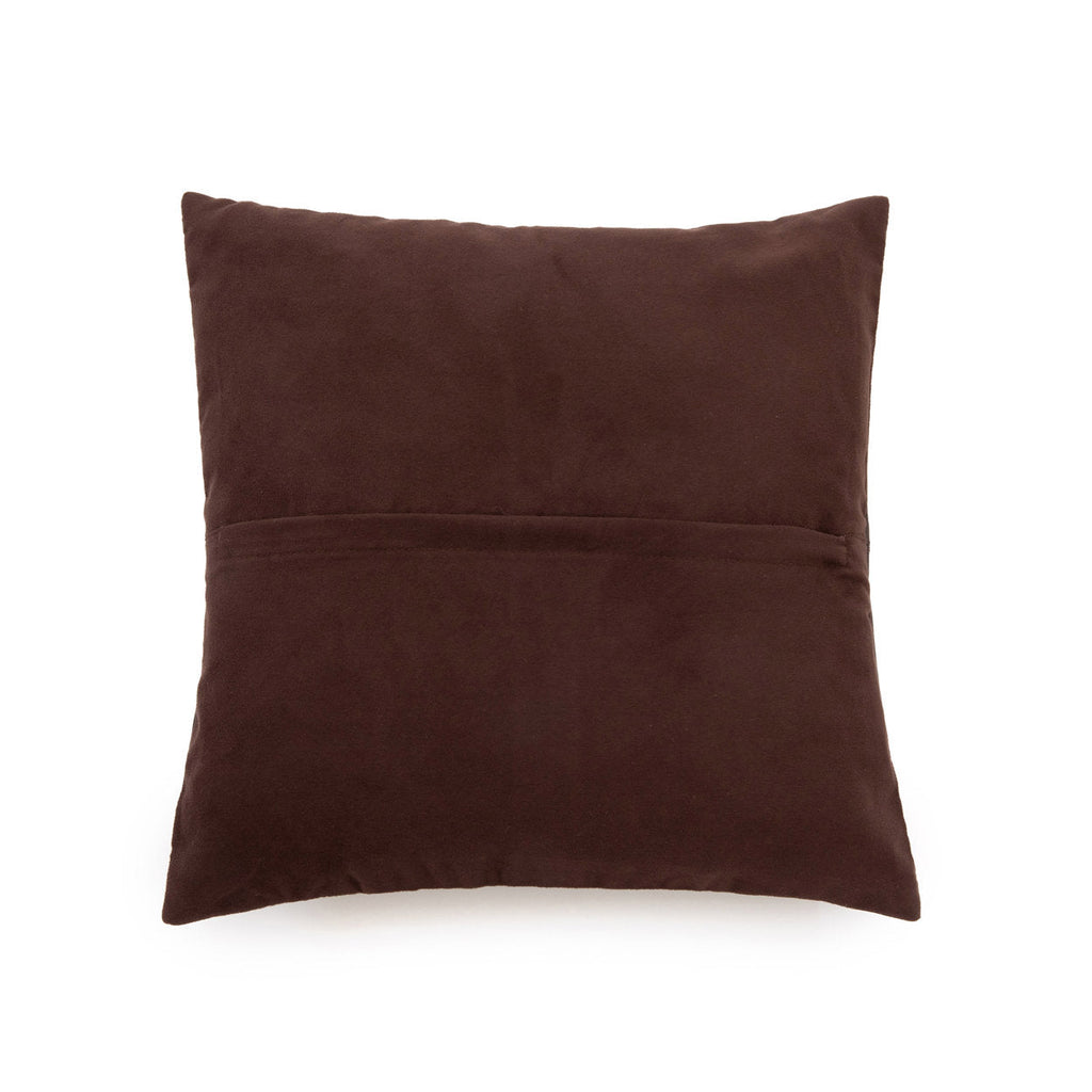 Bazar Bizar Housse de coussin En Cuir Four Panel Brun chocolat 40 x 40 cm