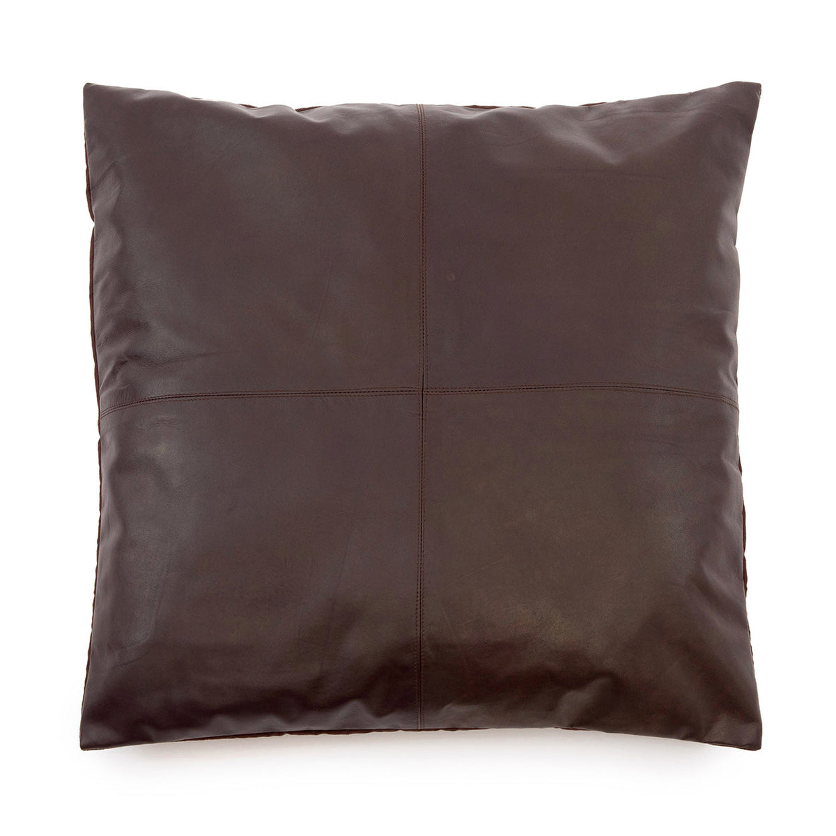 Bazar Bizar Housse de coussin En Cuir Four Panel Brun chocolat 60 x 60 cm
