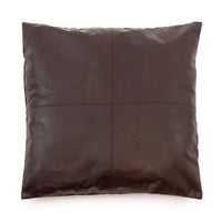 Bazar Bizar Housse de coussin En Cuir Four Panel Brun chocolat 60 x 60 cm