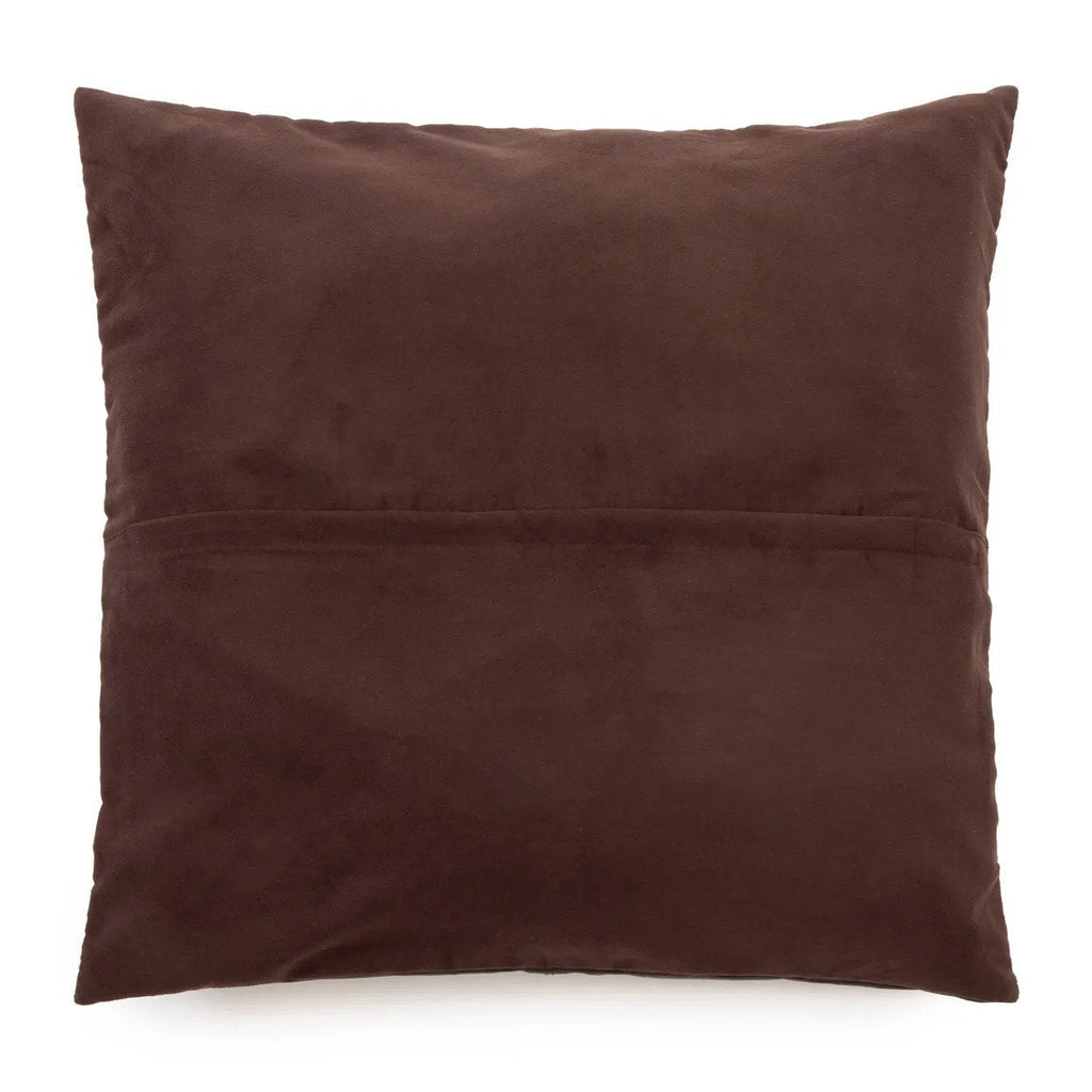 Bazar Bizar Housse de coussin En Cuir Four Panel Brun chocolat 60 x 60 cm