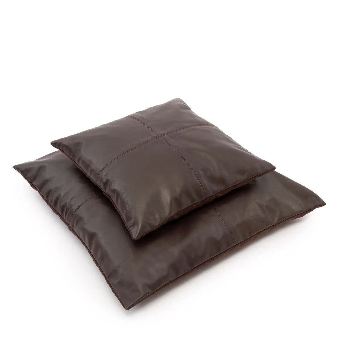 Bazar Bizar Housse de coussin En Cuir Four Panel Brun chocolat 60 x 60 cm