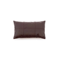 Bazar Bizar Housse de coussin En Cuir Six Panel Brun chocolat 50 x 30 cm