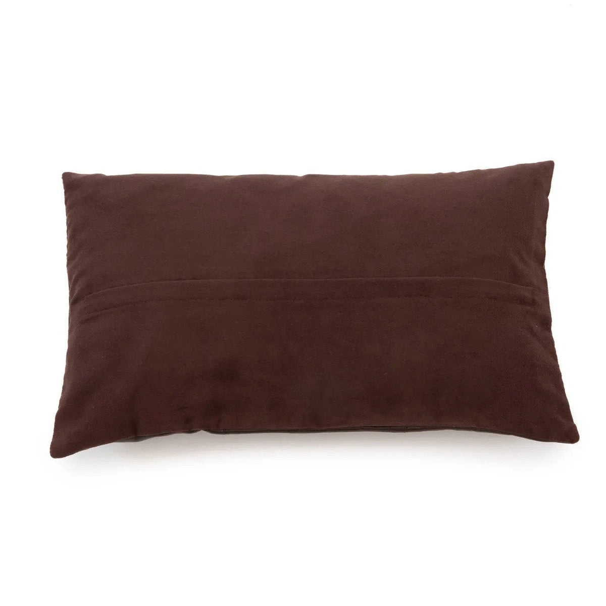 Bazar Bizar Housse de coussin En Cuir Six Panel Brun chocolat 50 x 30 cm