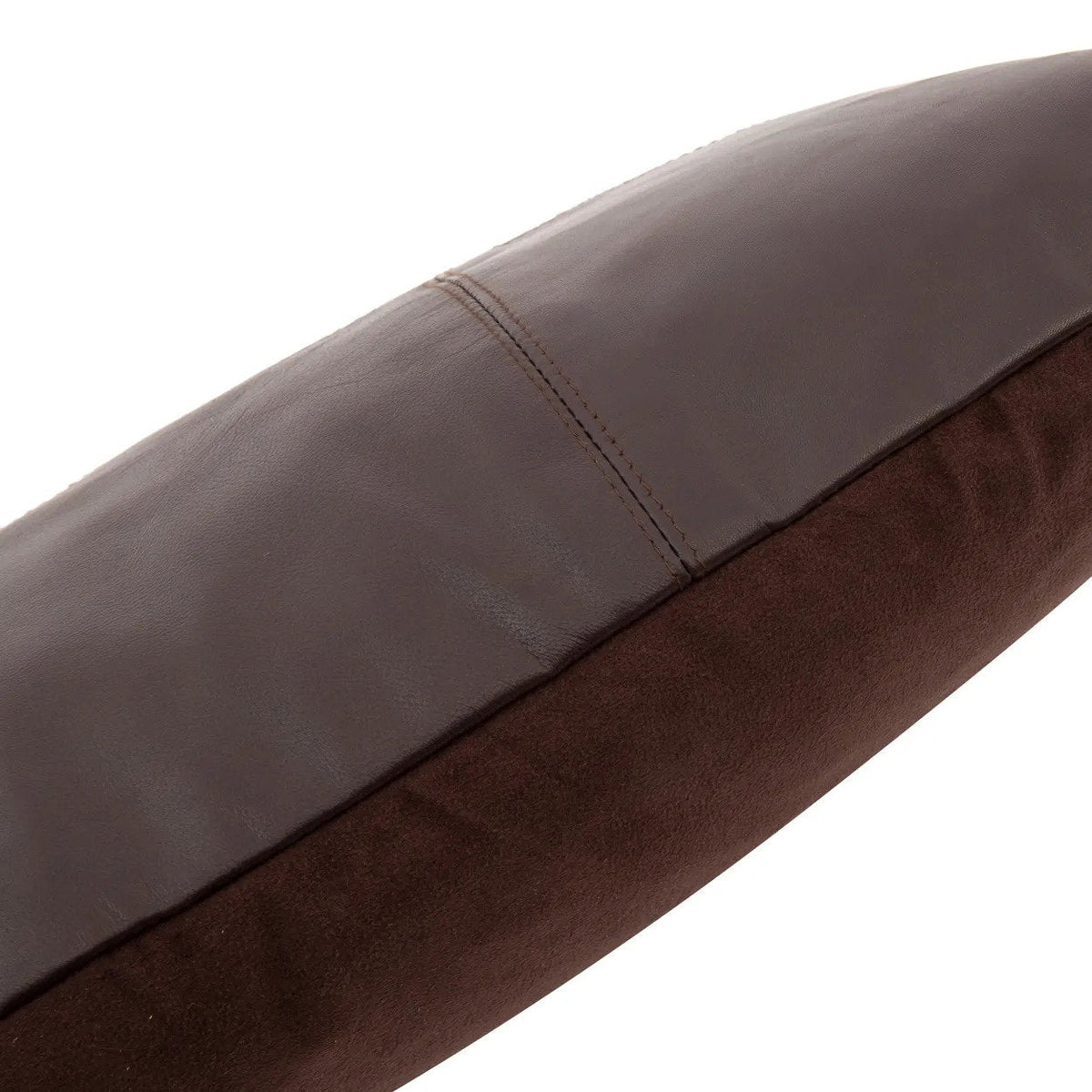 Bazar Bizar Housse de coussin En Cuir Six Panel Brun chocolat 50 x 30 cm