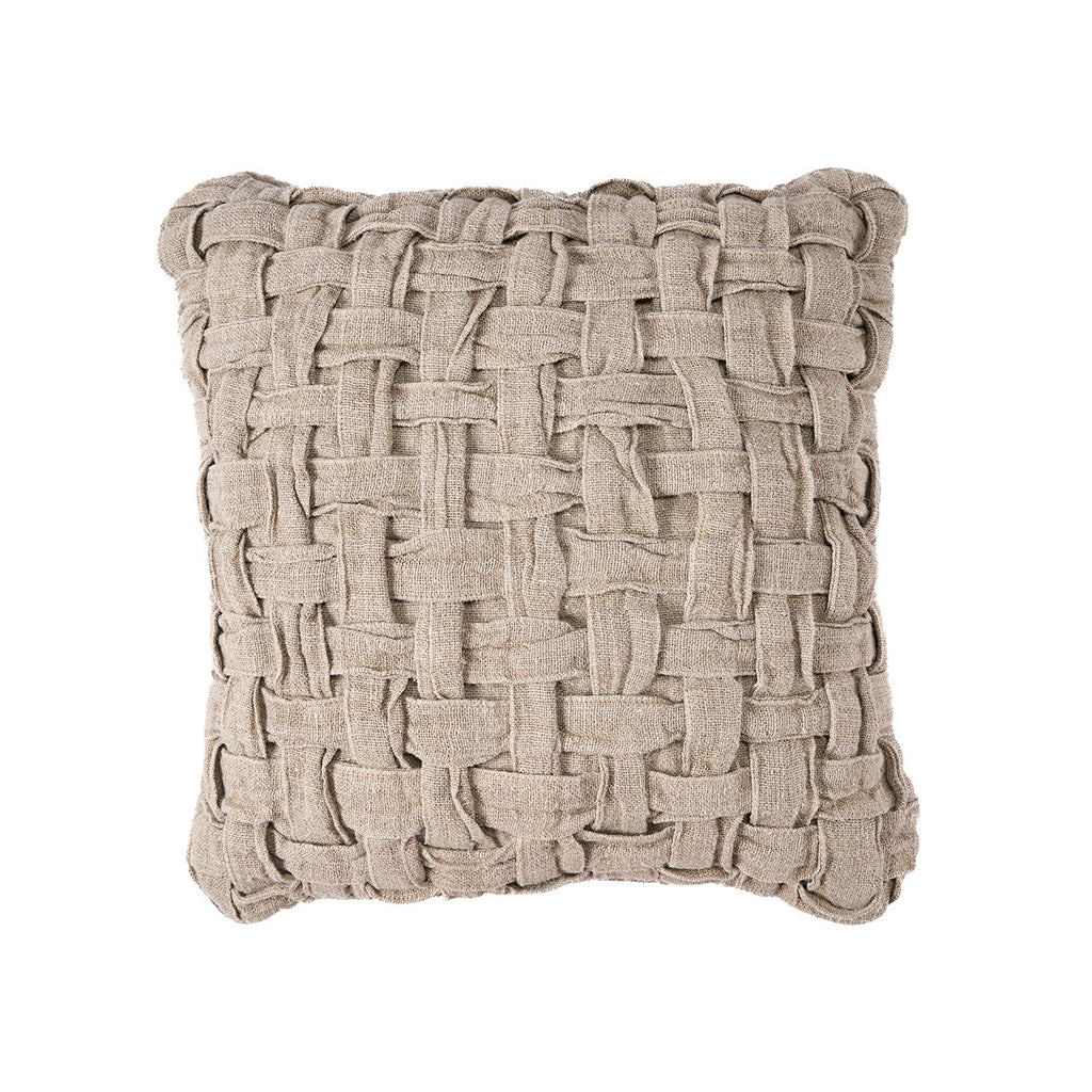 Bazar Bizar Housse de coussin En Lin Crossier Naturel 50 x 50 cm