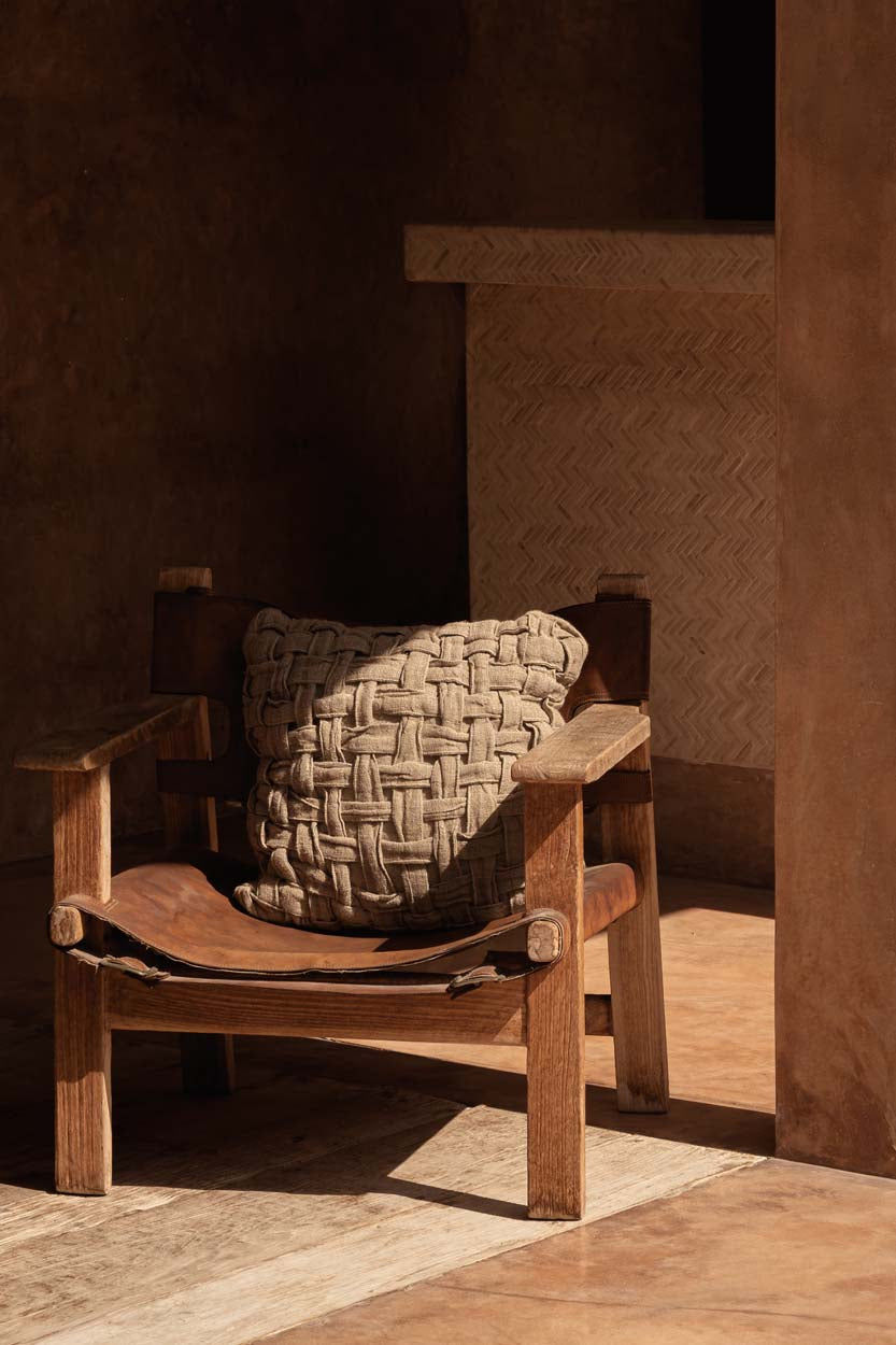 Bazar Bizar Housse de coussin En Lin Crossier Naturel 50 x 50 cm
