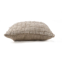 Bazar Bizar Housse de coussin En Lin Damier Naturel 50 x 50 cm