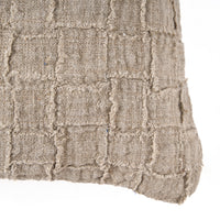 Bazar Bizar Housse de coussin En Lin Damier Naturel 50 x 50 cm
