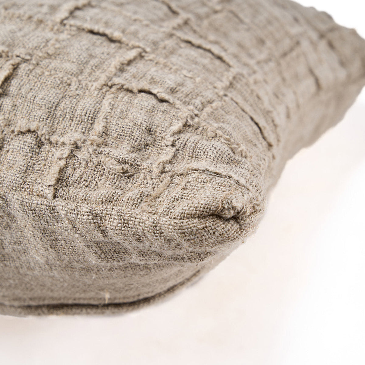 Bazar Bizar Housse de coussin En Lin Damier Naturel 50 x 50 cm