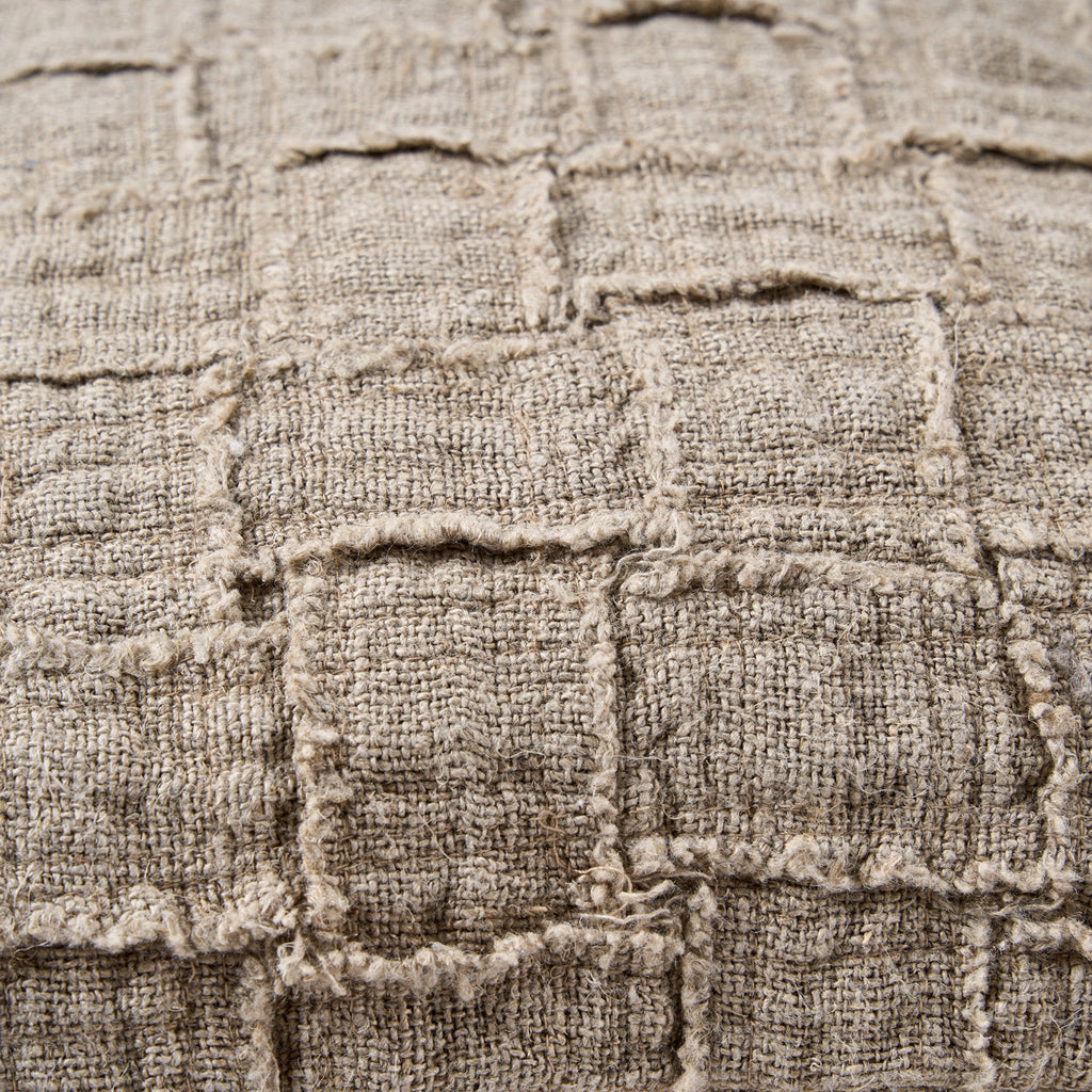 Bazar Bizar Housse de coussin En Lin Damier Naturel 50 x 50 cm