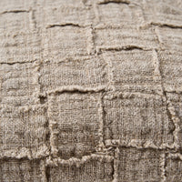 Bazar Bizar Housse de coussin En Lin Damier Naturel 50 x 50 cm