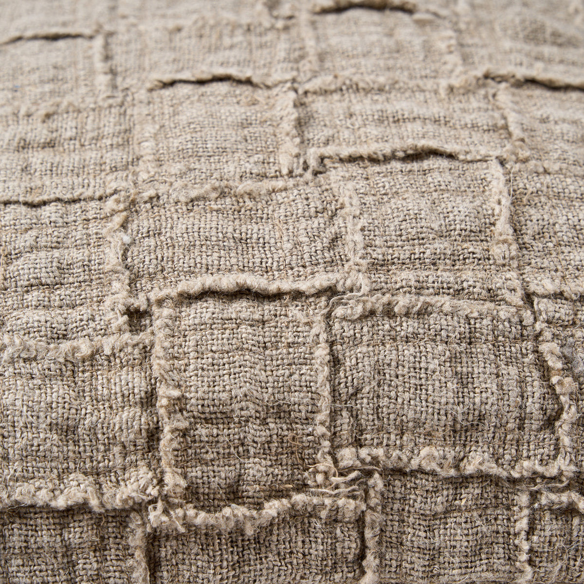 Bazar Bizar Housse de coussin En Lin Damier Naturel 50 x 50 cm