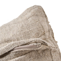 Bazar Bizar Housse de coussin En Lin Damier Naturel 50 x 50 cm