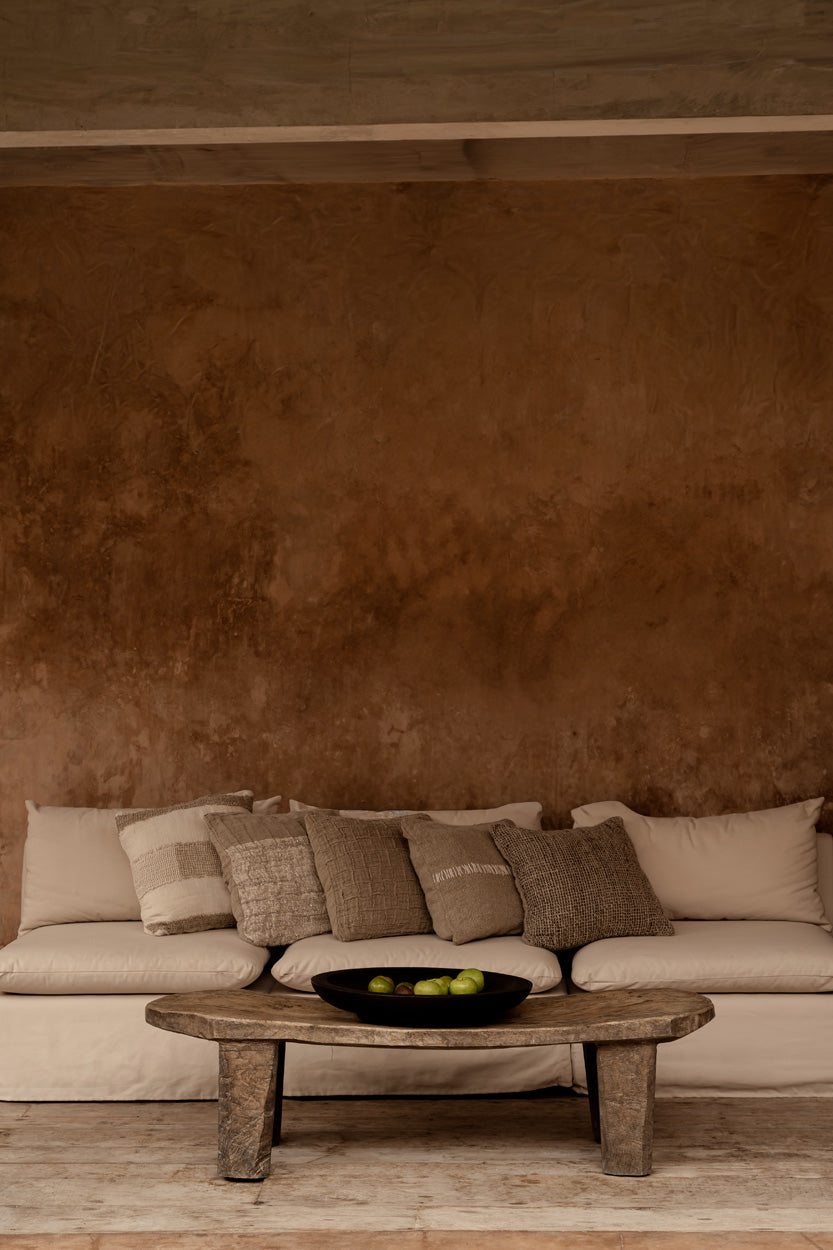 Bazar Bizar Linnen Kussenhoes Threads Naturel/Wit 50 x 50 cm
