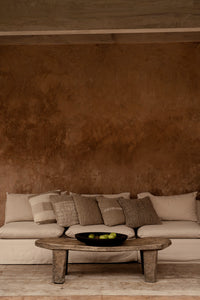 Bazar Bizar Housse de coussin En Lin Threads Naturel/Blanc 50 x 50 cm
