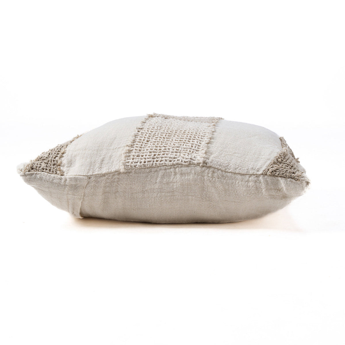Bazar Bizar Linnen Kussenhoes Threads Naturel/Wit 50 x 50 cm