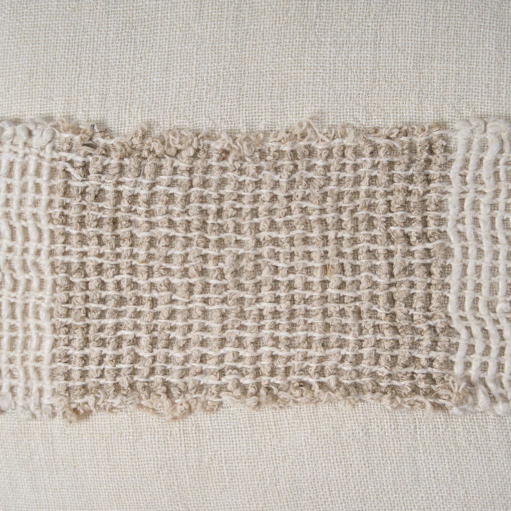 Bazar Bizar Housse de coussin En Lin Threads Naturel/Blanc 50 x 50 cm