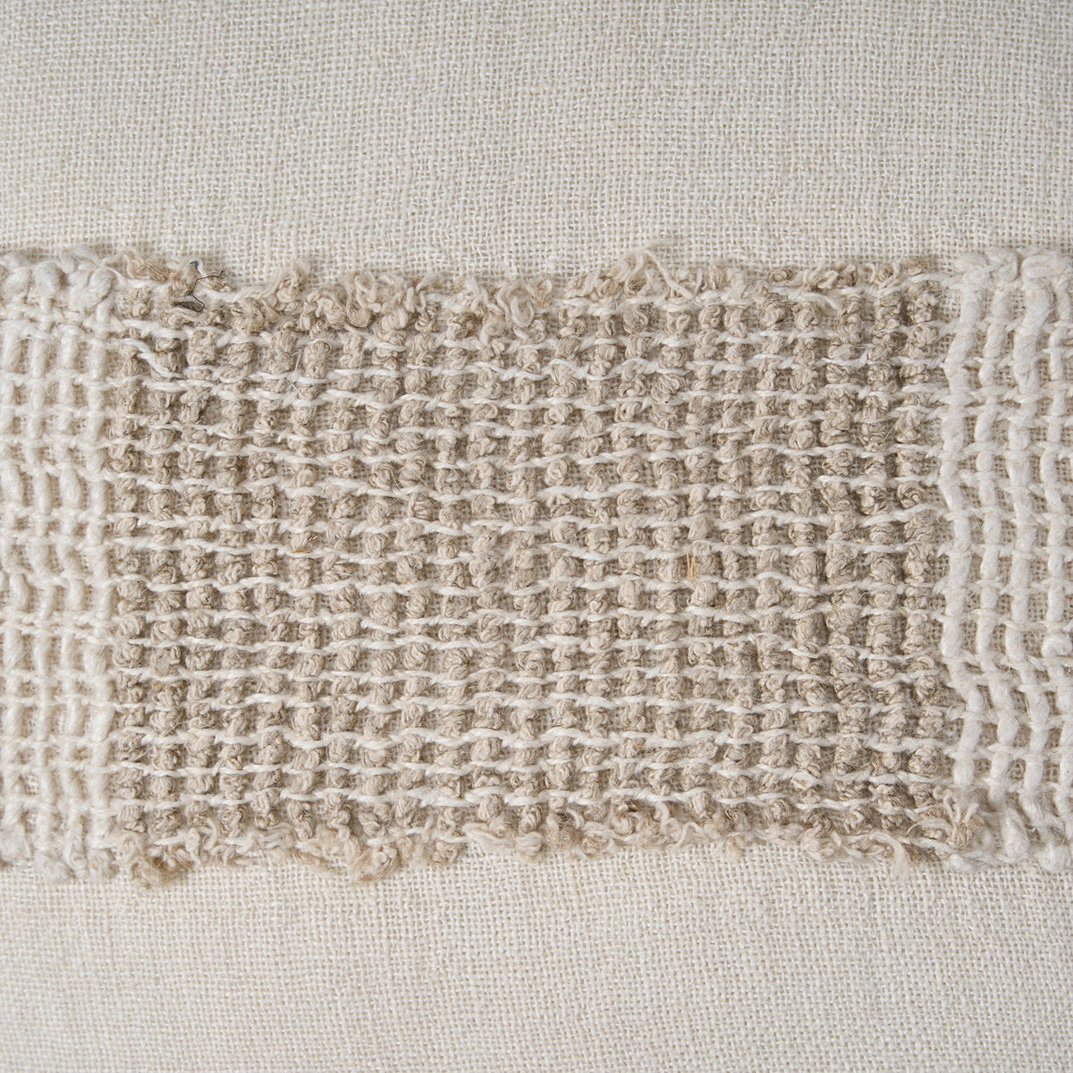 Bazar Bizar Housse de coussin En Lin Threads Naturel/Blanc 50 x 50 cm