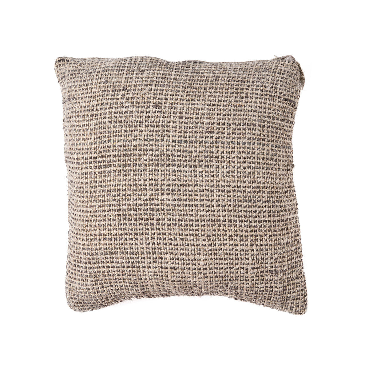 Bazar Bizar Housse de coussin En Lin Grain Naturel/Noir 50 x 50 cm