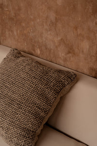 Bazar Bizar Housse de coussin En Lin Grain Naturel/Noir 50 x 50 cm