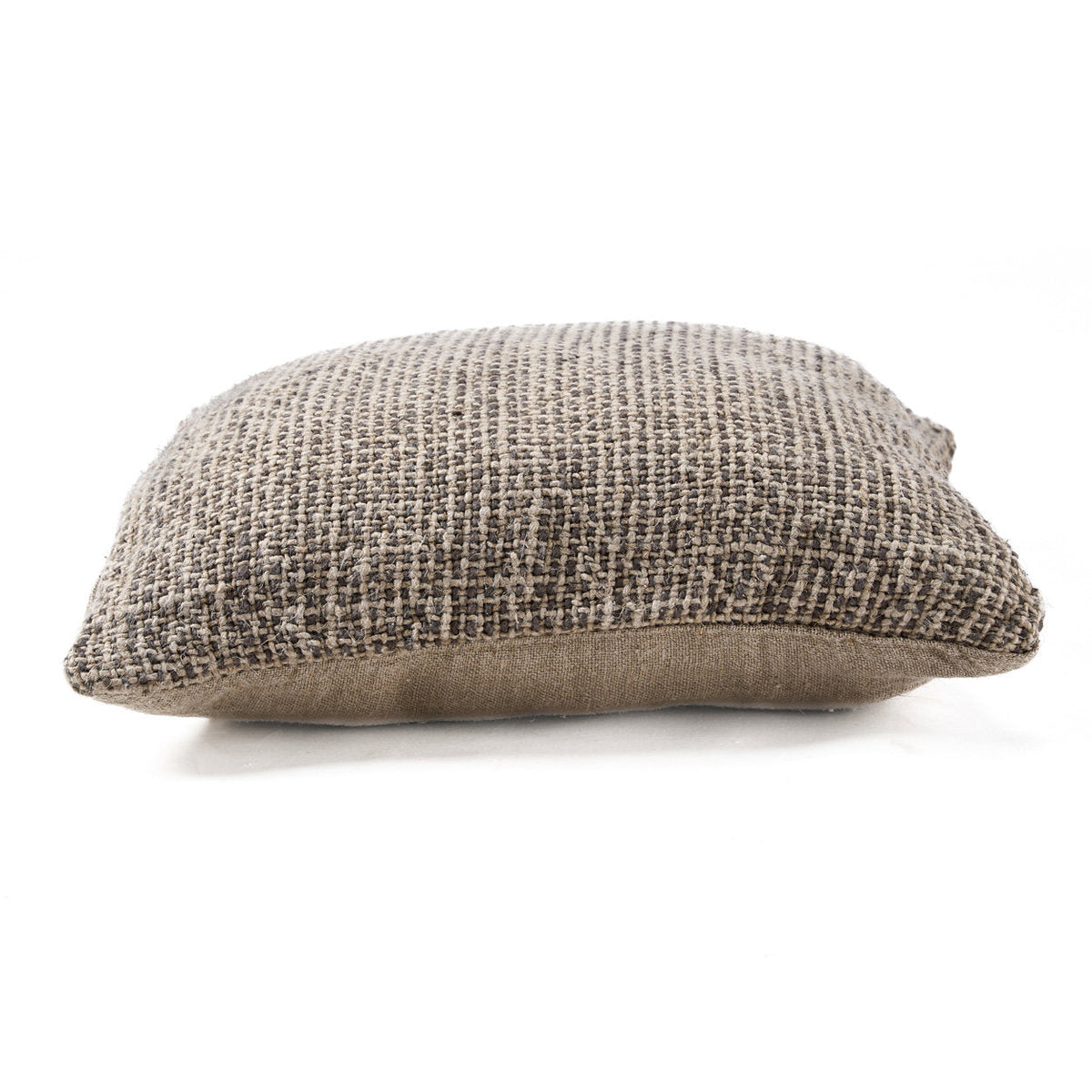 Bazar Bizar Housse de coussin En Lin Grain Naturel/Noir 50 x 50 cm