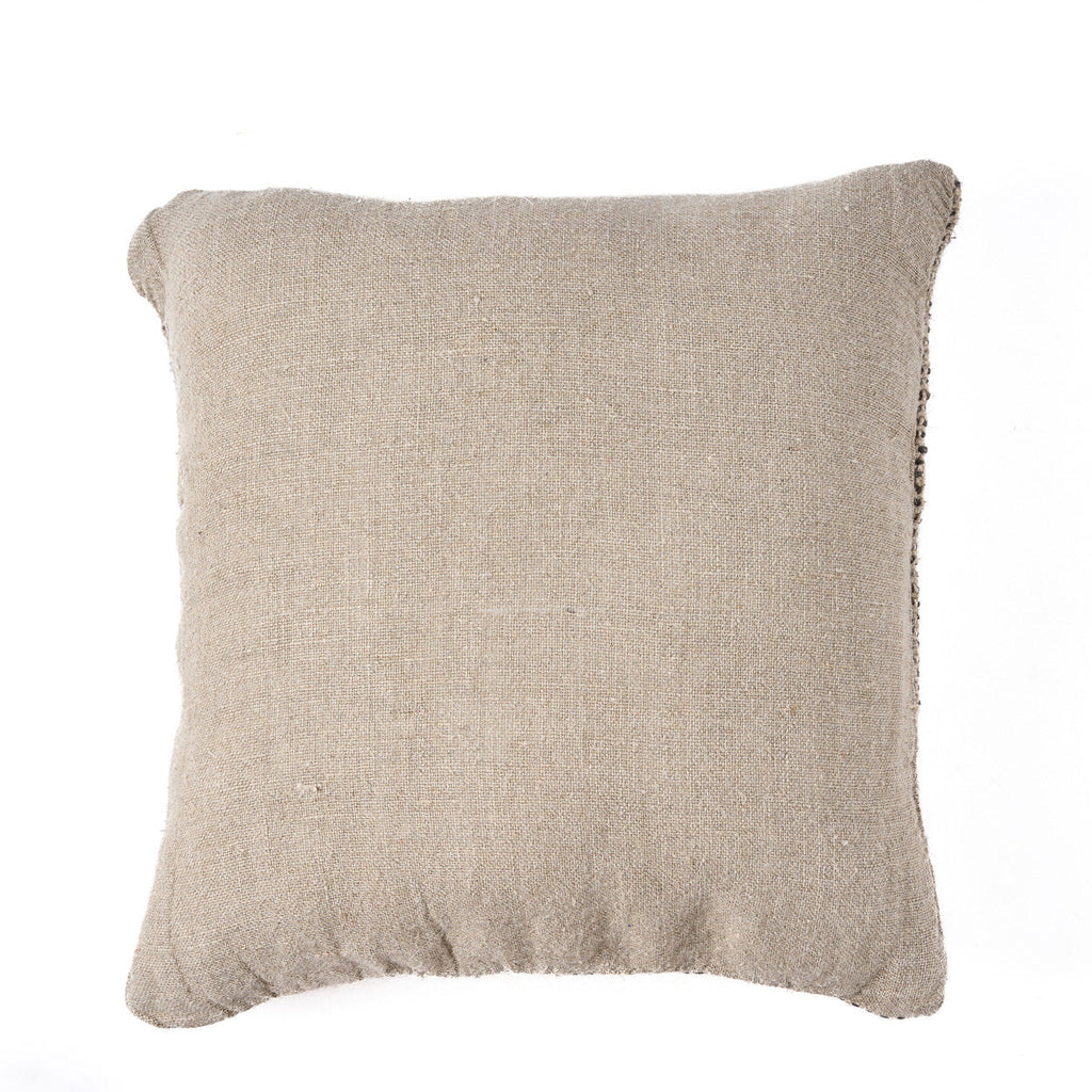 Bazar Bizar Housse de coussin En Lin Grain Naturel/Noir 50 x 50 cm