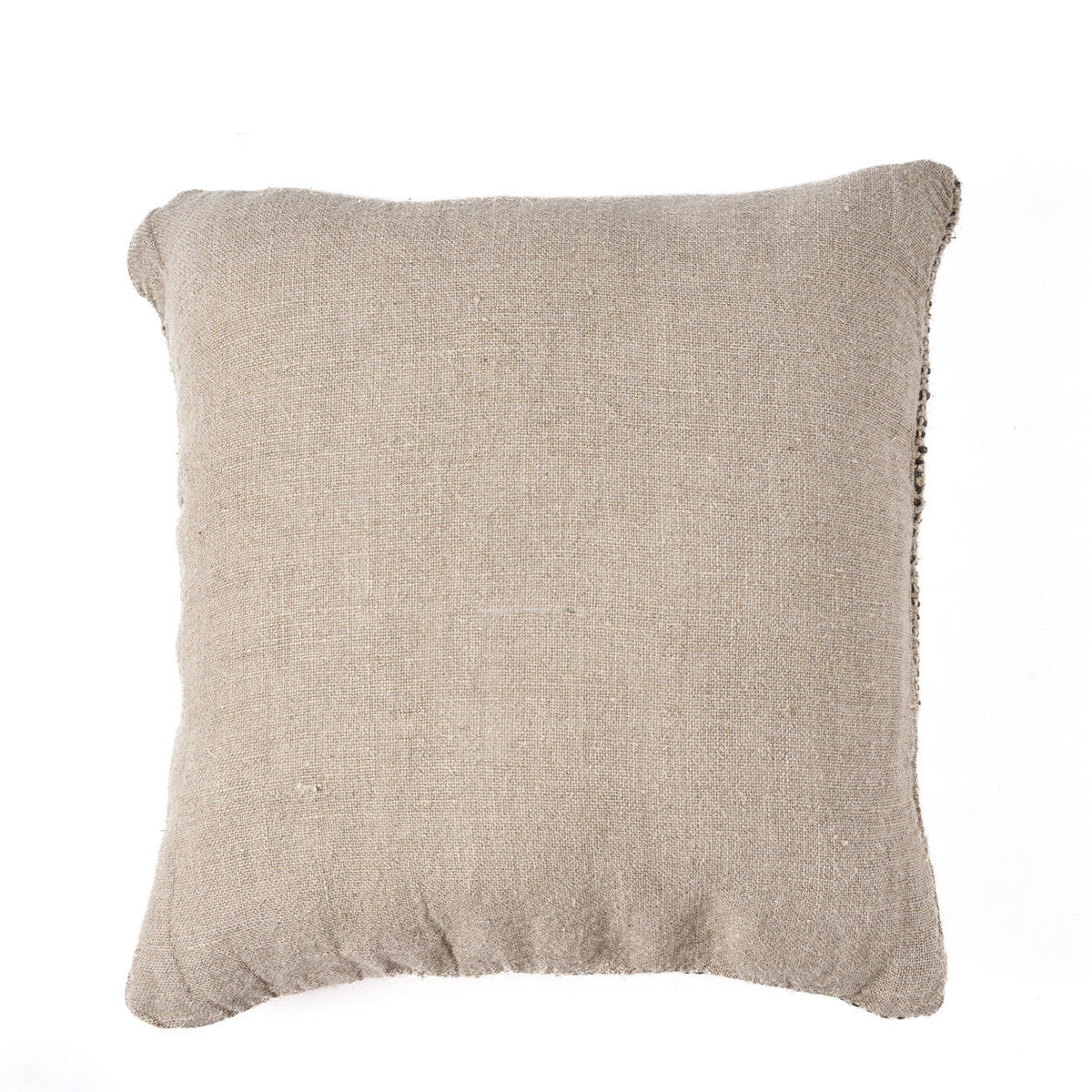 Bazar Bizar Housse de coussin En Lin Grain Naturel/Noir 50 x 50 cm