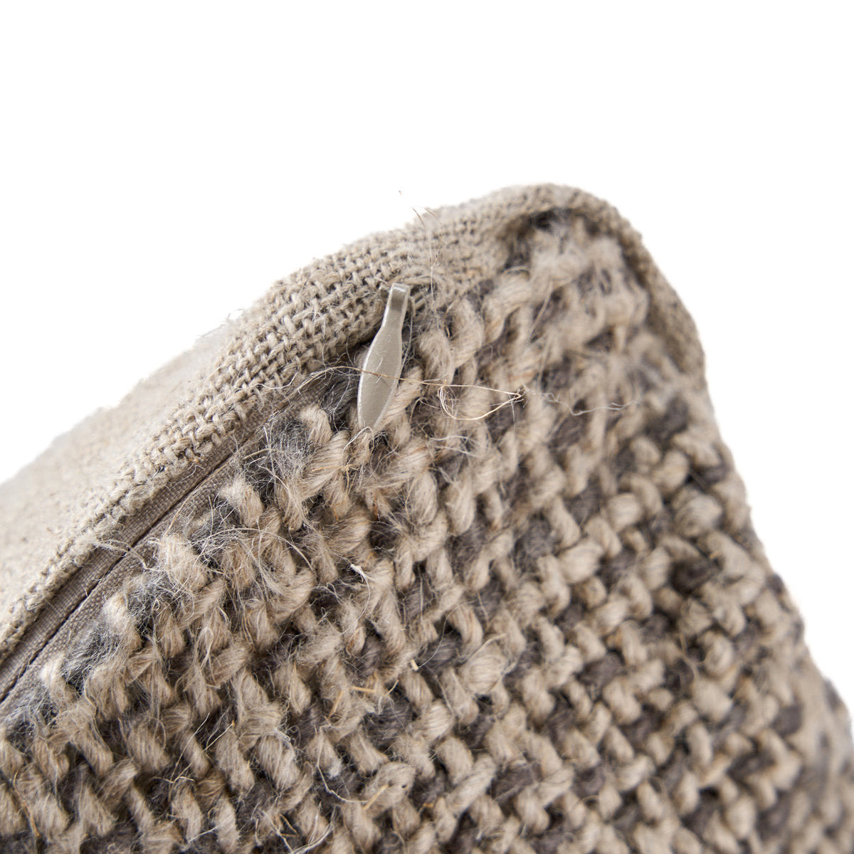 Bazar Bizar Housse de coussin En Lin Grain Naturel/Noir 50 x 50 cm
