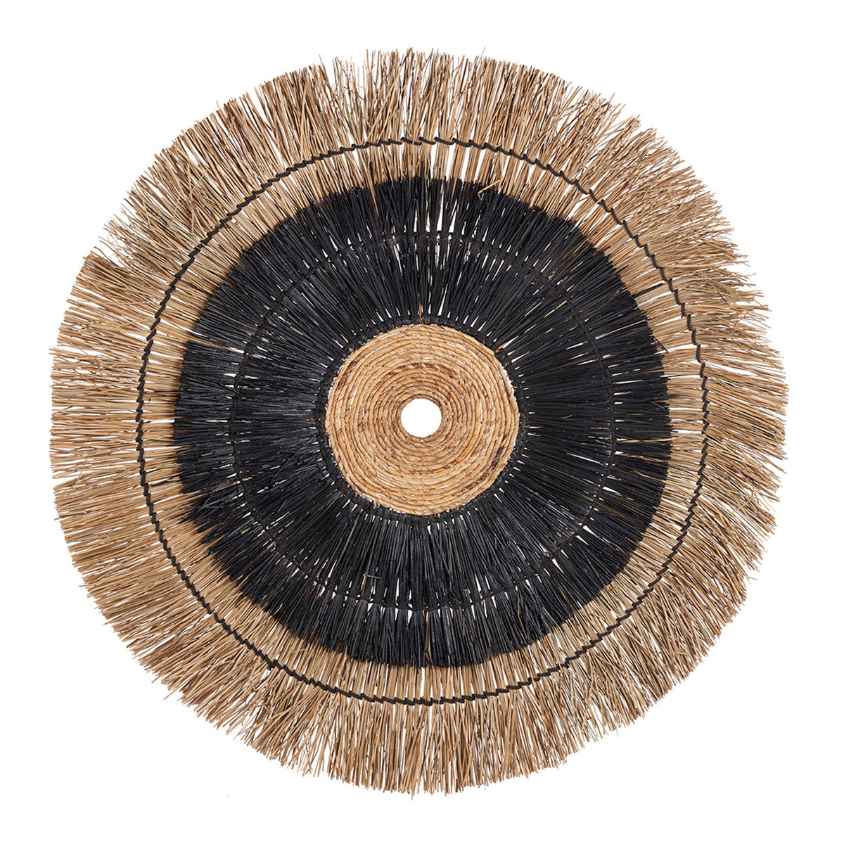 Bazar Bizar Bananenblad Wanddecoratie Amazonia Naturel/Zwart Ø110 cm