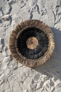 Bazar Bizar Bananenblad Wanddecoratie Amazonia Naturel/Zwart Ø110 cm