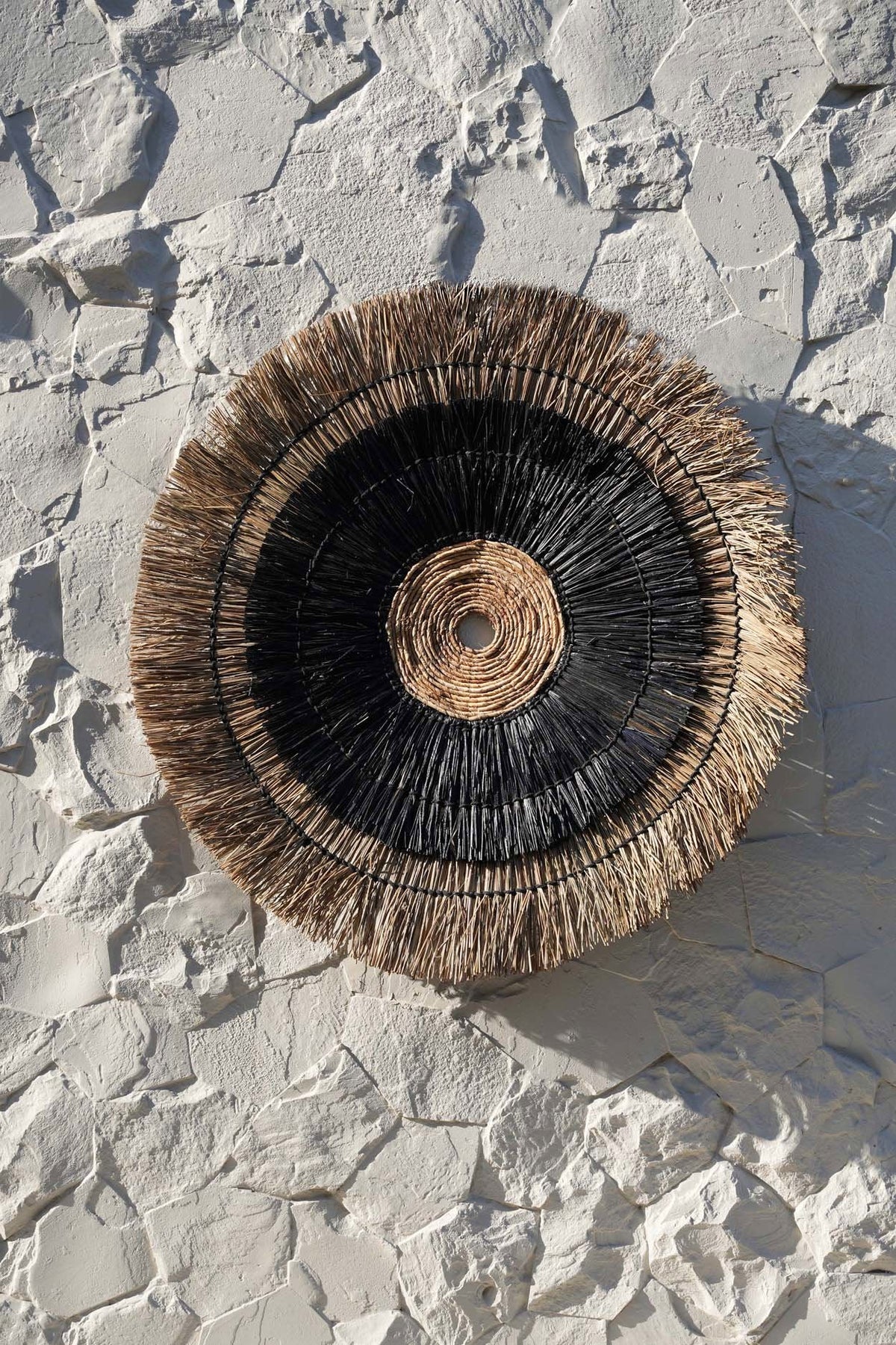 Bazar Bizar Bananenblad Wanddecoratie Amazonia Naturel/Zwart Ø110 cm