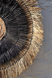 Bazar Bizar Bananenblad Wanddecoratie Amazonia Naturel/Zwart Ø110 cm