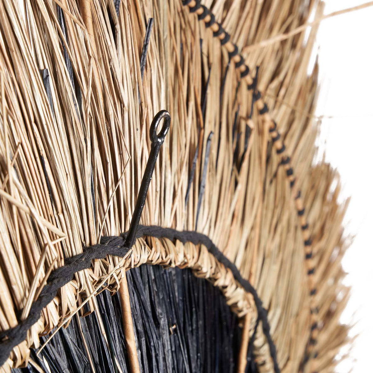 Bazar Bizar Bananenblad Wanddecoratie Amazonia Naturel/Zwart Ø110 cm