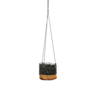 Bazar Bizar Bananenblad Plantenhanger Banana Naturel/Zwart Ø11 x H10 cm