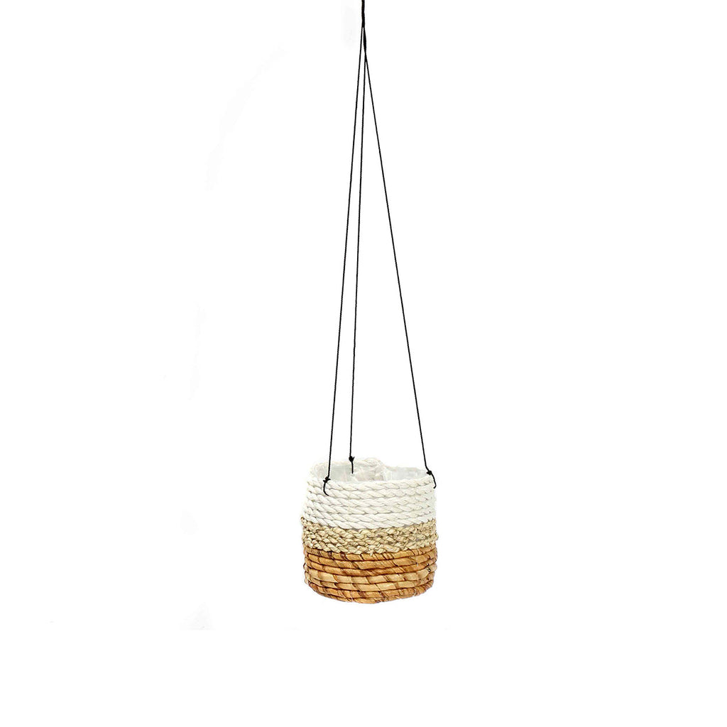 Bazar Bizar Bananenblad Plantenhanger Banana Naturel/Wit Ø11 x H10 cm