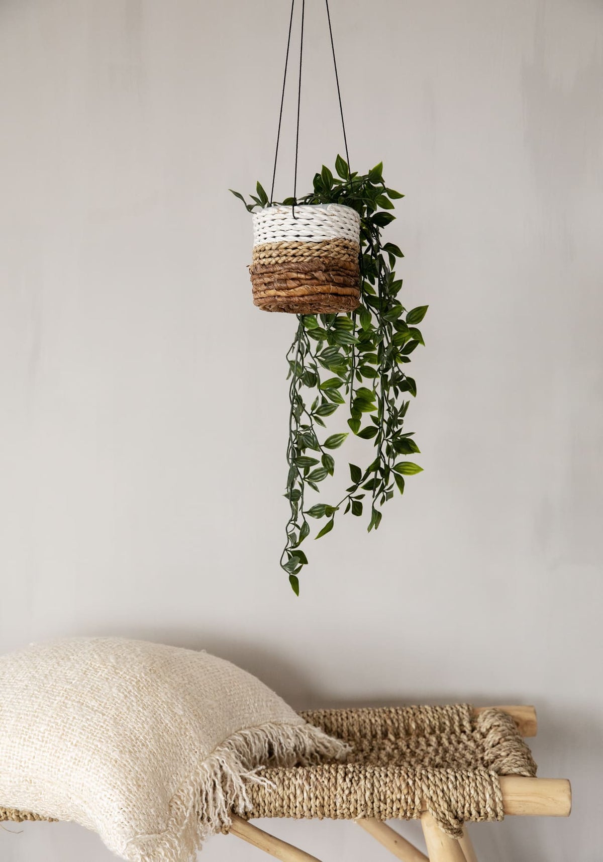 Bazar Bizar Bananenblad Plantenhanger Banana Naturel/Wit Ø11 x H10 cm
