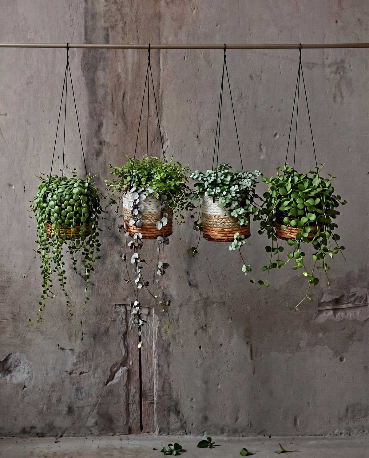 Bazar Bizar Bananenblad Plantenhanger Banana Naturel/Wit Ø11 x H10 cm