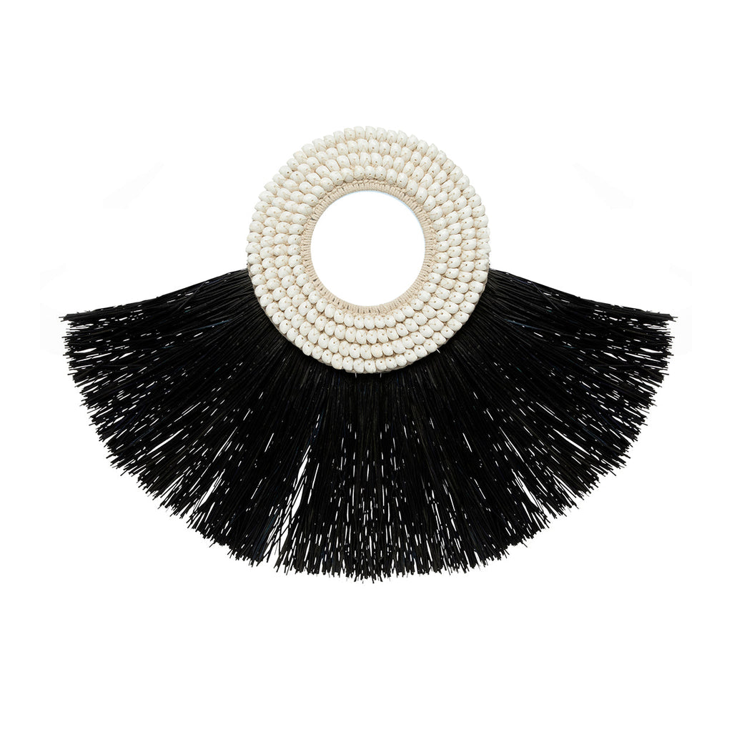 Bazar Bizar Gras Wanddecoratie Alang Alang Shell Zwart/Bruin 86 x 62 cm
