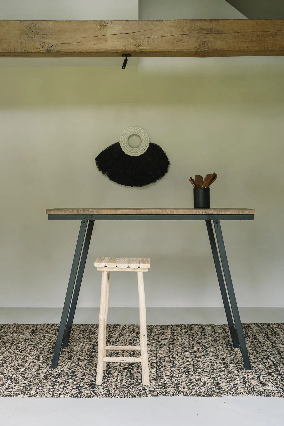 Bazar Bizar Gras Wanddecoratie Alang Alang Shell Zwart/Bruin 86 x 62 cm