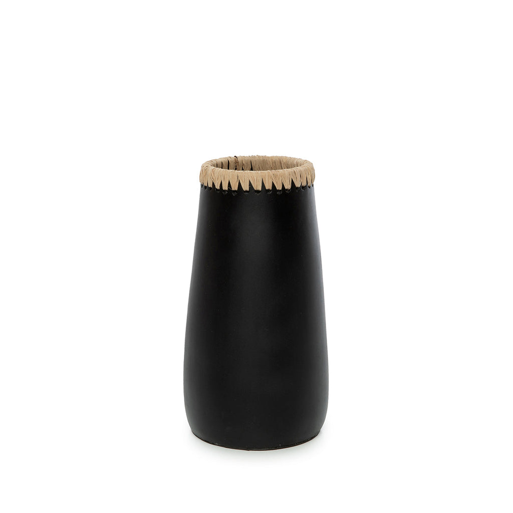 Bazar Bizar Terracotta Vaas Sneaky Zwart/Naturel Ø14 x H26 cm