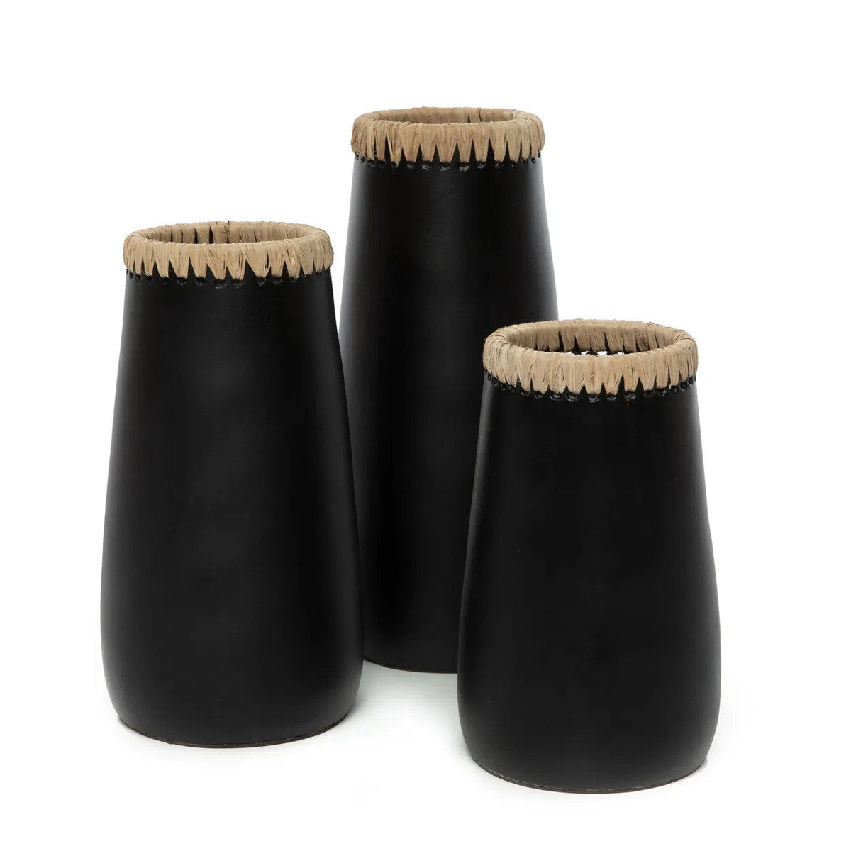 Bazar Bizar Terracotta Vaas Sneaky Zwart/Naturel Ø14 x H26 cm