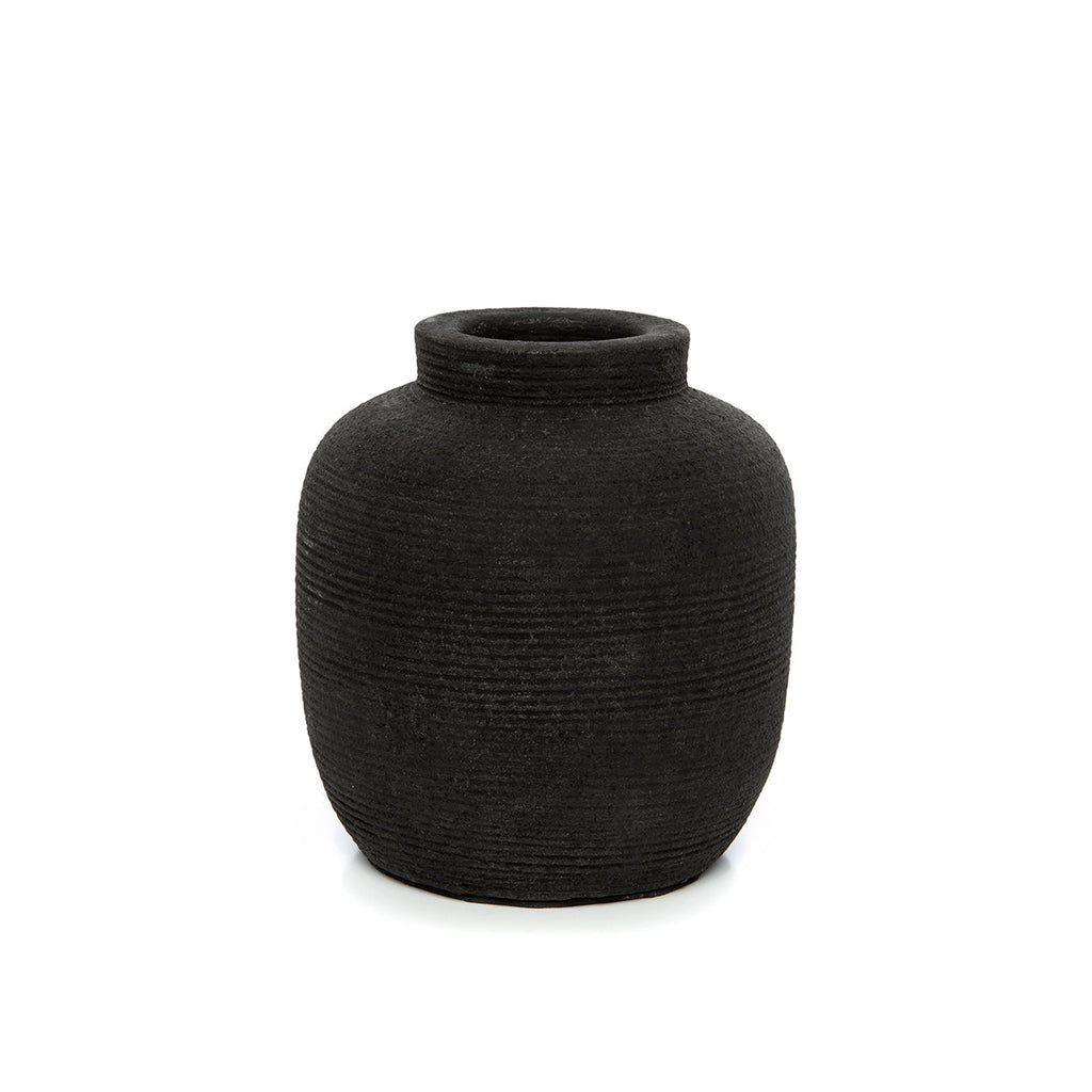 Bazar Bizar Vase En Terre Cuite Peaky Noir Ø13 x H14 cm