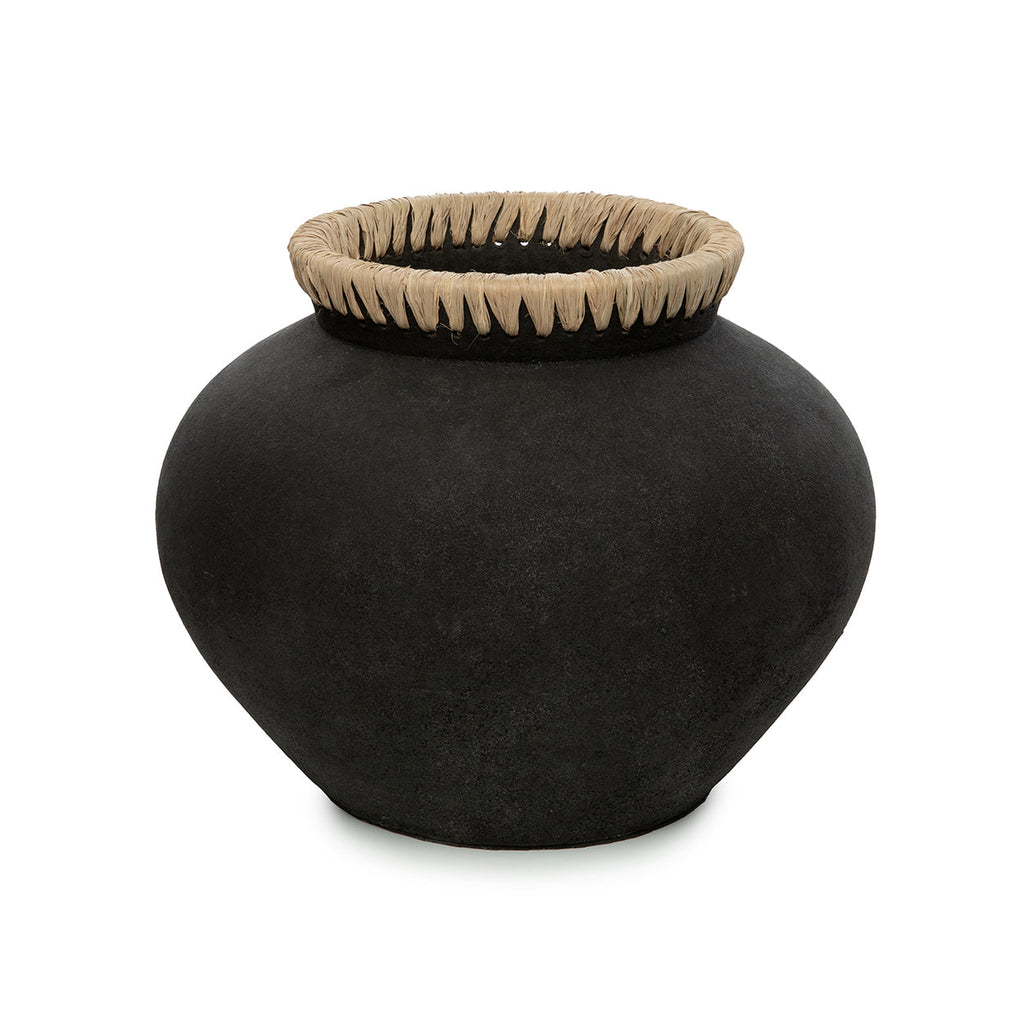 Bazar Bizar Terracotta Vaas Styly Zwart/Naturel Ø33 x H27 cm