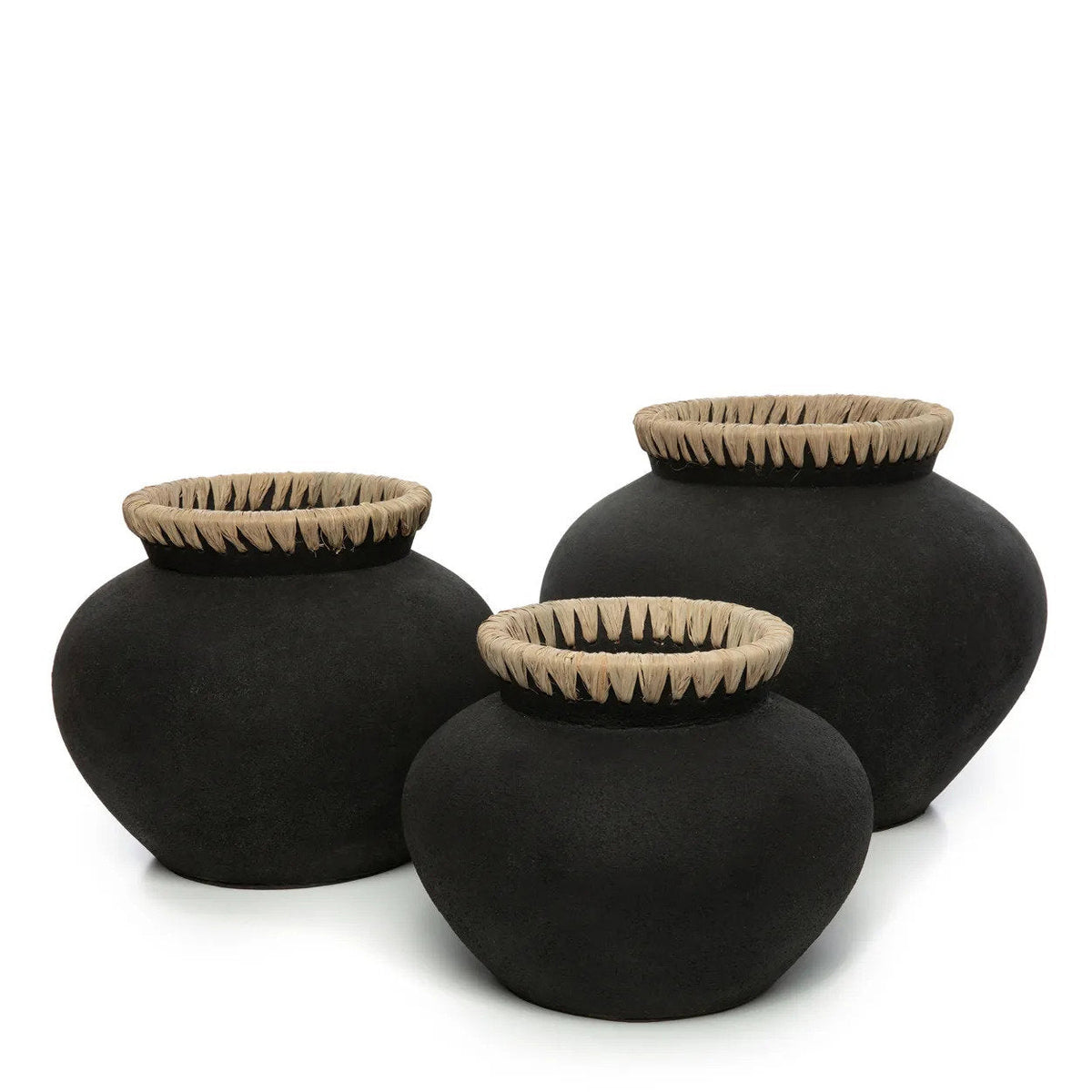 Bazar Bizar Terracotta Vaas Styly Zwart/Naturel Ø33 x H27 cm
