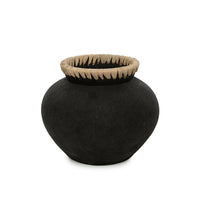 Bazar Bizar Vase En Terre Cuite Styly Noir/Naturel Ø29 x H23 cm