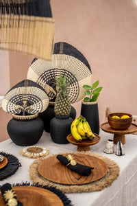 Bazar Bizar Vase En Terre Cuite Styly Noir/Naturel Ø29 x H23 cm